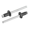 sourcing map Aluminum Blind Rivets, 4mm x 6mm (5/32" x 15/64") Open End Rivet Flat Round Head for Joining Metal Plate Leather, Black 25 Pcs