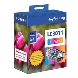 JoyPrinting LC-3011 Compatible Brother LC3011 3011 Ink Cartridges for Brother MFC-J491DW MFC-J497DW MFC-J690DW MFC-J895DW Printer, 5-Pack (2 Black, 1 Cyan, 1 Magenta, 1 Yellow)