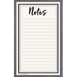 Teacher Created Resources Modern Farmhouse Notepad, Black, White 50 Count (Pack of 1)