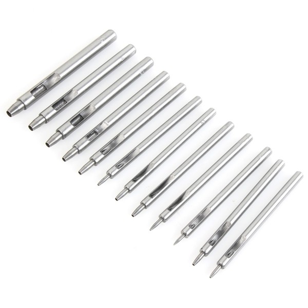 WANGR 12PCS Round Hollow Hole Punch Tool,Leather Hole Punch Belt