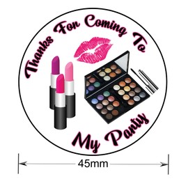 AK Giftshop Make Up Pamper Party Thank You Birthday Party Stickers for Party Bags & Sweet Cones (24 Stickers)