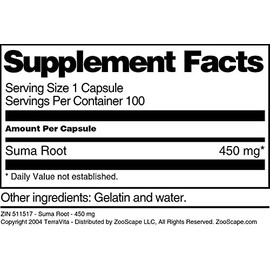 Suma Root - 450 mg (100 Capsules, ZIN: 511517) - 3 Pack