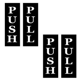 Push Pull 2 Pair Door Sticker Set Sign Warning Vertical 5x2 Inch Inch Vinyl Decal Indoor Outdoor Window Door Business Retail Store