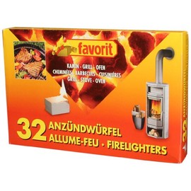 Favorit Anzündewürfel für Grill, Kamin und Ofen; Weiße Anzünder auf Kerosinbasis, besonders brennstark und einfach zu verwenden; in praktischer Vorratsgröße: 32 Stück