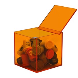 PDE-QUNLIAN Coffee Capsule Storage Box Coffee Pod Holder Organizers Accessories Anti Dust Durable Clear Acrylic Display Box for House and Office Use,Mother's Day 5x5 In (Orange)