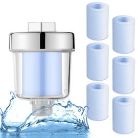 RUNEAY Shower Filter, Shower Filter with 6 Filter Cartridges, Shower Filter for Hard Water, Shower Filter for Limescale Water, Shower Filter, Limescale Filter for the Shower