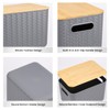 Ohmlove 4 Packs Storage Bins with Bamboo Lids - Plastic