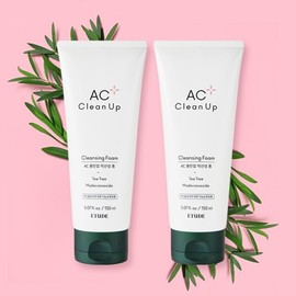 Etude AC 클린업 약산성 클렌징 폼 150ml 2개 약산성 클렌징폼 폼클렌징 AC Cleanup Mild Acidic Cleansing Foam 150ml 2 Pack Mild Acidic Cleansing Foam Foam Cleansing