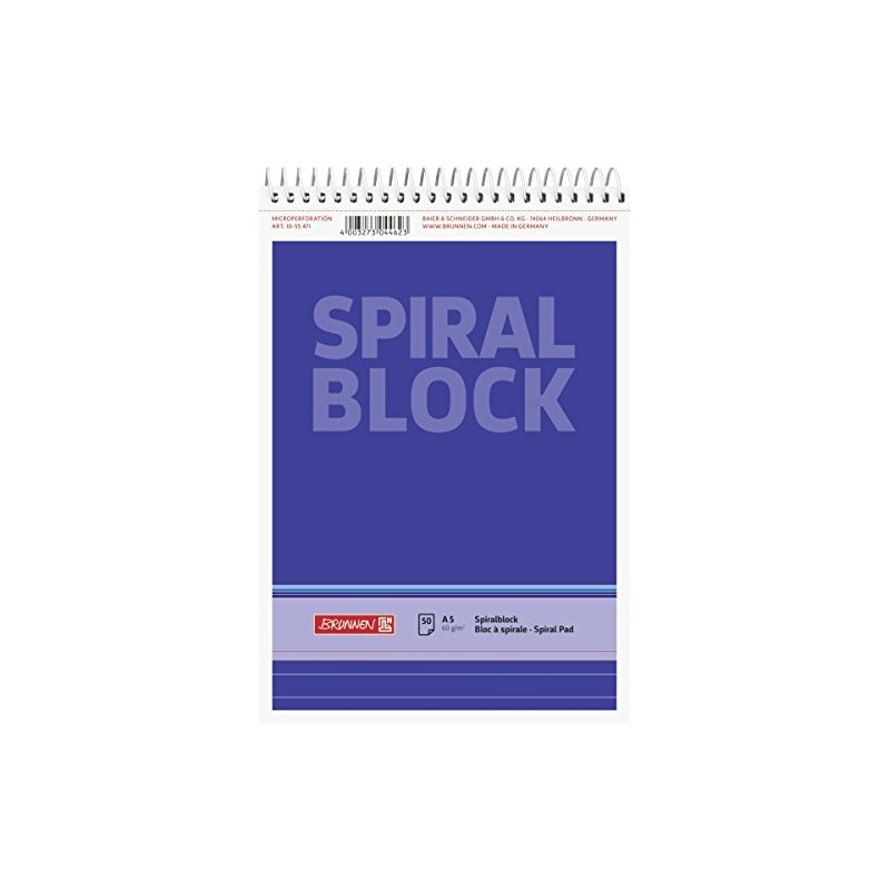 Brunnen 1055471 Spiral Notepad A5 Lined 50 Sheets 60 g/m²