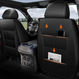 Unbranded For Nissan Titan 2017-2024 PU Leather Car Front Rear Truck Pickup 5-Seat Covers