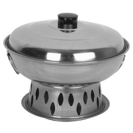 TrueCraftware- 10” Stainless Steel Round Wok Chafer with Base and Lid Set- Round Chafing Dish Chaffing Servers with Covers Food Warmer for Home Restaurant Parties Buffets