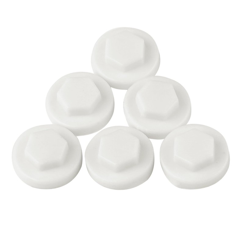 400 Pack White 8mm Roofing Screw Caps – Durable Plastic