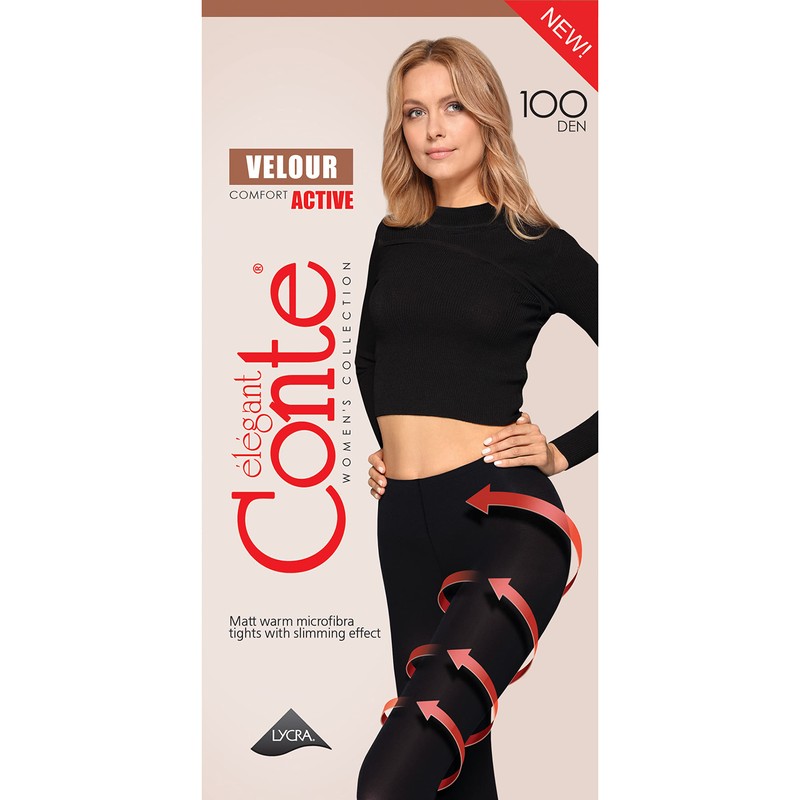 Conte Support & Compression Opaque Tights Velour Active 100 Den,