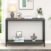 FOLUBAN Industrial Sofa Console Table, Rustic Wood and Metal Entryway