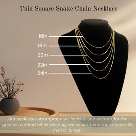 G-HELPER 14K Gold Necklaces for Women 1.4mm Thin Snake Chain Necklace Golden Herringbone Necklace for Women 14K Gold Chain for Men Sleek Flow, Endless Grace Dainty Necklaces for Womens 16-24in (24in)