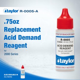 Taylor R-0005-A, Acid Demand Reagent for 2000 Series, 0.75 Ounce, for Testing Acid Demand Levels in Pool and Spas, Dropper Refill for Water Test Kits, Replace Annually | Made in the USA