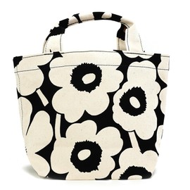 Marimekko 092197 908 MONO MINI TOTE Handbag, Black, Black, White, White, BLACK/COTTON