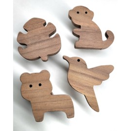Wooden Wall Hooks for Children, Animals, Children's Room, Jungle, Tiger, Monstera Leaf, Hummingbird, Rainforest Decoration, Coat Hook, Coat Hook, Scandi Style, Gift Idea