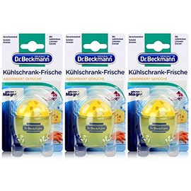 Dr. Beckmann Kühlschrank Frische Limone | Absorbiert Gerüche, schützt Aromen | mit natürlichem Limonenextrakt & Bio Alkohol | 3er Pack(3 x 40 g)