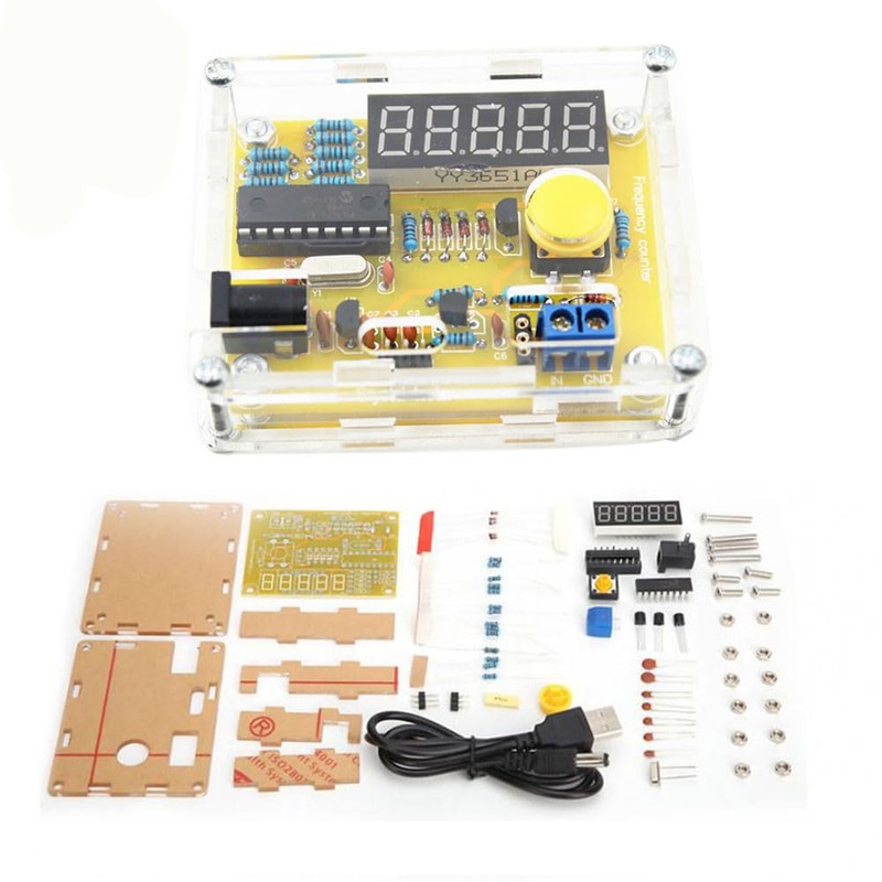Frequency Meter Kit, 1Hz-50MHz DIY Crystal Oscillator Tester Frequency Measuring