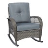 MEETWARM Outdoor Wicker Rocking Chair, Rattan Patio Rocker Chairs with