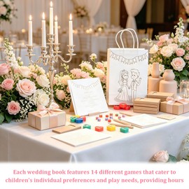 Feirdhoo Set di 12 bomboniere per matrimonio, libro da colorare, matite colorate, sacchetti regalo, gomme, temperamatite, adesivi ideali come regalo di nozze, idee regalo, cestino di emergenza per