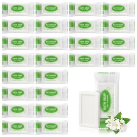HOIQIRY Mini Travel Size Bar Soap Bulk - Pack of 25,Individually Wrapped 0.53 oz/15 grams Small Disposable Hotel Soap Bars for Vacation,Camping,Guest,Homeless,Charity,Church