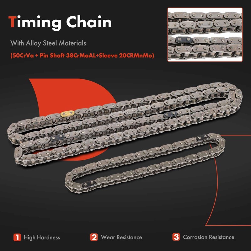 A-Premium 9PCS Engine Timing Chain Kit W/Sprocket & Tensioner &
