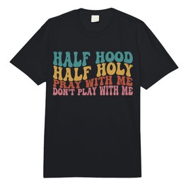 Half Hood Half Holy Groovy Retro Christian for Men Women Comfort Colors Adult Heavyweight T-Shirt