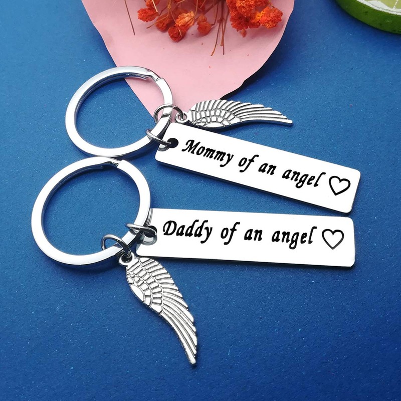Dabihu Loss Memorial Keychain Set Miscarriage Jewelry Keyring, Loss of