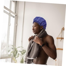 BIUDECO 1pc Bath Cap for Men Multi-functional Shower Hat Double-layer Oxford for Hair Care for Bathing and Face Washing