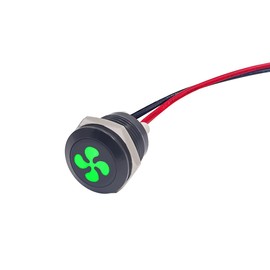 Taiss LED Indicator Pilot Dash Light(Fan) Green, 1/2"(12mm)12V LED Metal Signal Indicator Light.