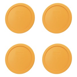 Pyrex 7401-PC 3 Cup Lemon Drop Yellow Lid (4-Pack) - Made in the USA