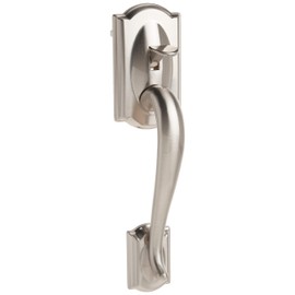 Schlage FE285 CAM 619 FLA LH Camelot Front Entry Handleset with Left-Handed Flair Lever, Lower Half Grip, Satin Nickel