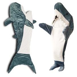 SunBritly Shark Blanket Sleeping Bag Onesie Cosplay Costume for Adults and Kids (M for 51-61 Inch Height)