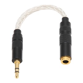 4.4mm Female to 3.5mm Male Adapter Cable, Gold Plated 4.4mm Balanced Female to 3.5mm Stereo Male Cable, Stereo Adapter Cable Headphone Jack Converter Cord (Silver)