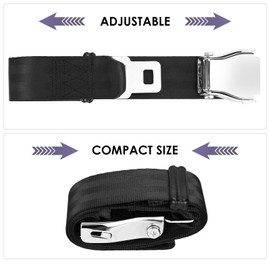 Airplane Seat Belt Extender, Universal Compatible E-11 Safety Certified, Airport Essentials, Adjustable Large Size 6-32 Inch, Fits Pregnant, Obese, Comes with Storage Bag and Adjustable Steel Buckle