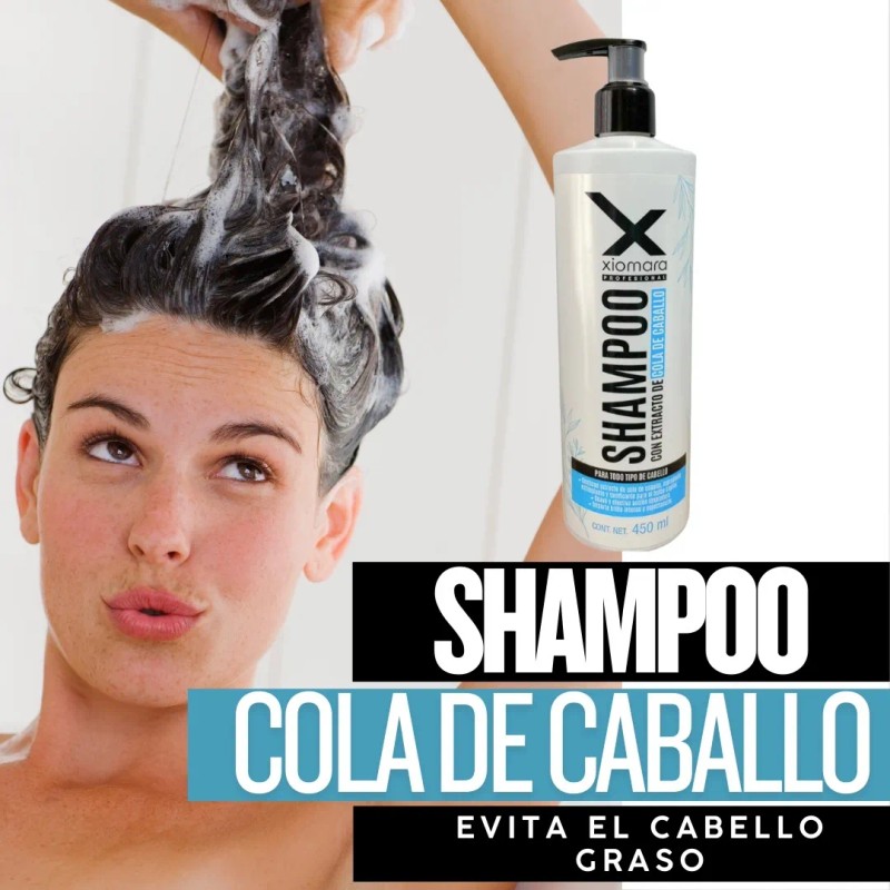 Tres Shampoo Cola Caballo Xiomara Crecimiento Reparación