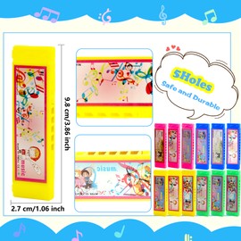 60 Pcs Cartoon Harmonica Bulk Plastic 5 Holes Harmonica Mini Harmonica Toy for Kids Party Goodie Bags Stuffers, Random Color Pattern