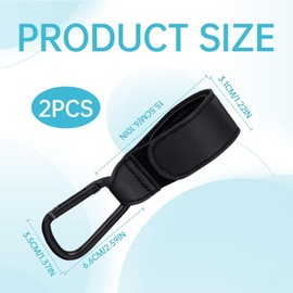 NINFEIQI 2Pcs Pram Clips for Bags, Leather Style Pushchair Hooks, Buggy Hooks Universal Fit for All Strollers, Prams, and Pushchairs