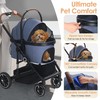 TODEFULL Pet Stroller with 4 Wheels, 3 in 1 Folding