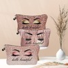 Hello Beautiful Makeup Bag for Purse Eyelash Pink Cosmetic Bags