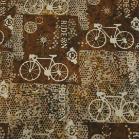 Banyan Batiks Ride On III BTY Banyan Batiks Bicycle Tonal Brown Patch