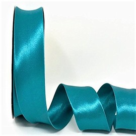 Ribbon Queen Duchess Satin Bias Binding Tape for Sewing, Seaming, Stitching, Piping, Hemming, Quilting, Patching, Outfits and Crafts - 30mm Professional Quality. (Jade Teal, 5M X 30MM)