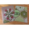 Handmade Red Green Scrapbook Ornaments Front/Back Cover Set 4 use