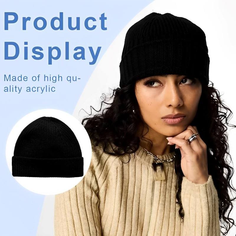VYIBPDY Men's Knitted Beanie Hat with Envelope, Chiaro, M