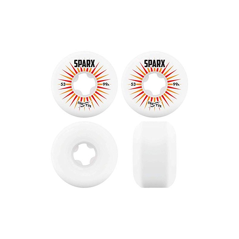 Ricta Wheels Sparx Skateboard Wheels 99a White 53mm