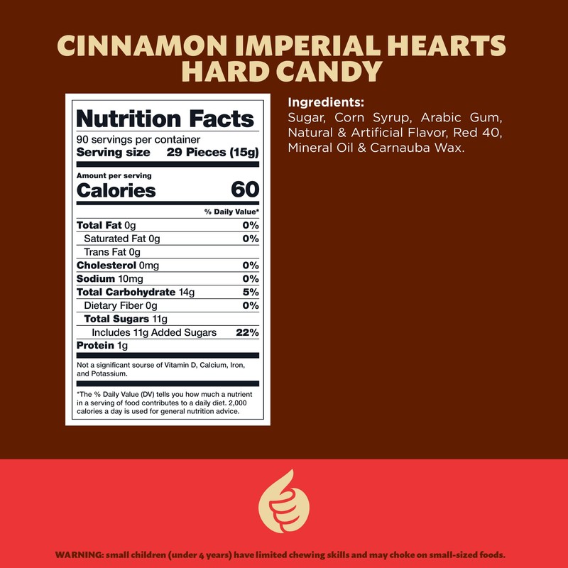Cinnamon Imperial Hearts | 3-Pound Bag | Hard Candy