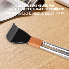 Telescopic Back Scratcher, Extendable Back Scratcher (from 21 cm to 54 cm) with Reinforced Telescope and Massage Beads, Gift for Seniors, Women and Men