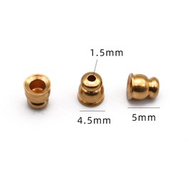 KTGCOZS Pack of 100 Brass Lure Bodies Fishing Inline Spinner Making Part Bait Rooster Tail DIY 4.5mm*5mm